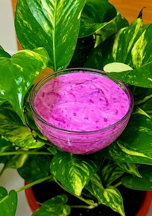 A picture of Beetroot Raita.