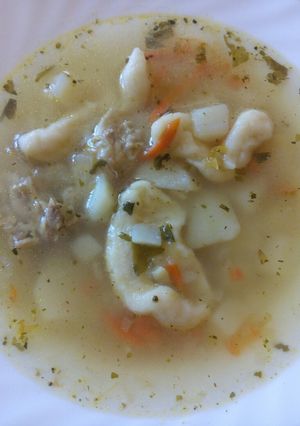 Фото Суп с клёцками из курицы.