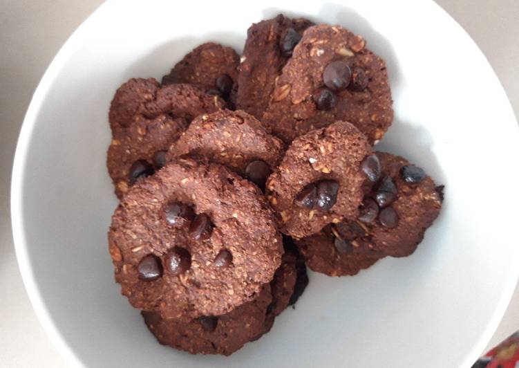 Langkah Mudah untuk Membuat Rolled Oat Chocolate Cookies cocok u/ diet -tanpa telur &amp; tepung Anti Gagal