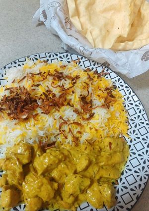 صورة لوصفة دجاج كورما 🇮🇳 مع رز ابيض 😍