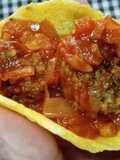 Albóndigas de carne en tortilla de maíz (taquitos)