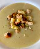 Crema de espárragos blancos y menta