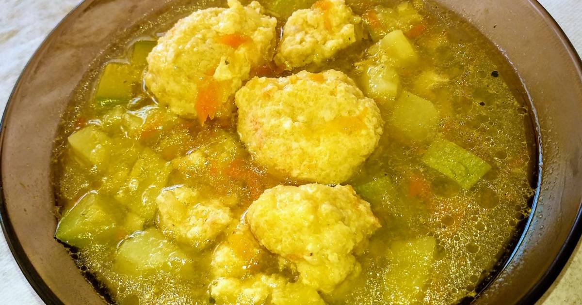 Суп с печенью куриной с кабачками