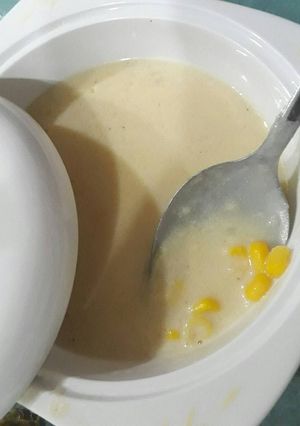 صورة لوصفة شوربة كريمة الذرة 🌽