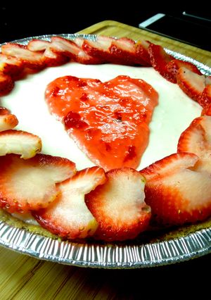 Una foto de Pay de queso sin hornear