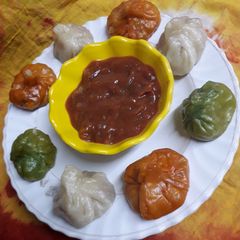 Multi colour momos A picture of Multi colour momos.
