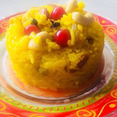 A picture of Zarda(yellow methe chawal).