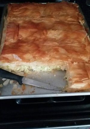 A picture of Tiropita/ Cheese pie.