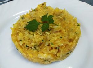 Foto principal de Bacalao a bras fácil (con patatas paja de bolsa)
