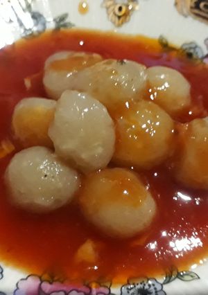 Foto resep Cilok kenyal + resep saus wenakk 👍👍👍