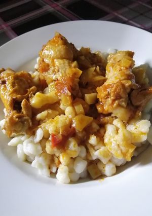 Csirkepaprikás nokedlivel recept fotója