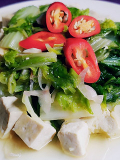 Foto resep Tumis sawi putih dan tahu