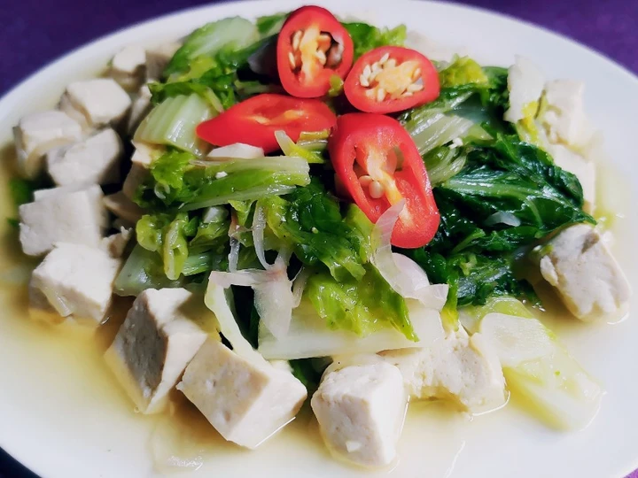 Cara Gampang Membikin Resep Tumis sawi putih dan tahu yang Bikin Ngiler Anti Ribet, Uenak Banget