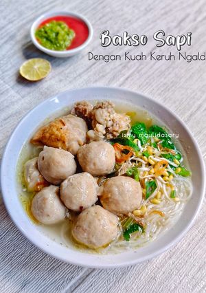Foto resep Bakso Sapi Dengan Kuah Keruh Ngaldu (Hidangan Full Daging Kurban)