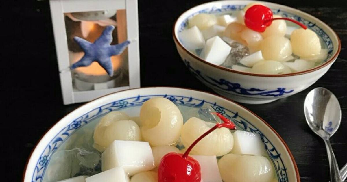 Resep Es Puding Almond Dan Longan oleh Cooking with Sheila Cookpad