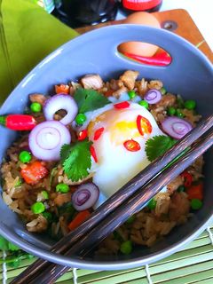 Une photo de Riz sauté, Fried rice, Khao pad, Bay tcha