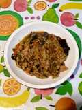 Arroz de verduras con algas chipirones y gambas