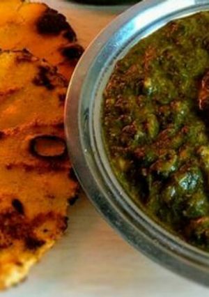 A picture of Sarso Ka Saag or Makki Ki Roti Recipe.