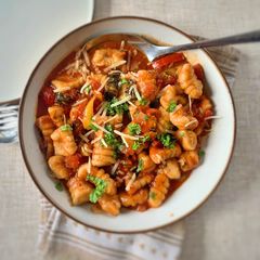 A picture of PASTA! The easiest homemade pasta in the world (vegan friendly too) using regular plain flour.