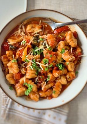 A picture of PASTA! The easiest homemade pasta in the world (vegan friendly too) using regular plain flour.