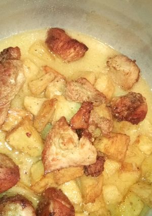 صورة لوصفة بطاطا ودجاج بالموطارد 🤩😘😋