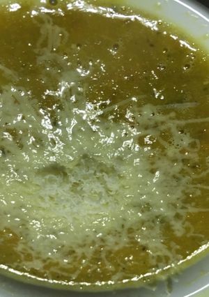 Una foto de Sopa de vegetales y lentejas