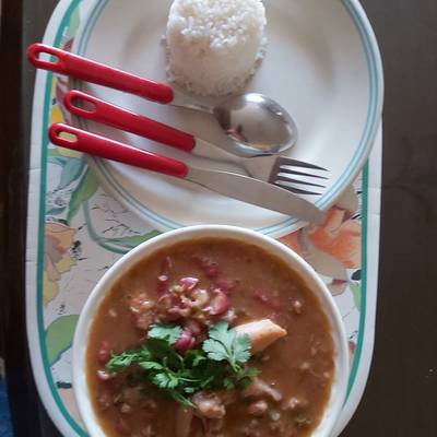 Frijoles tiernos con Cerdo al dorado Receta de Zamir Johann Torres Rojas-  Cookpad