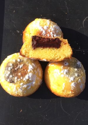 Une photo de Fondants chocolat blanc cœur nutella