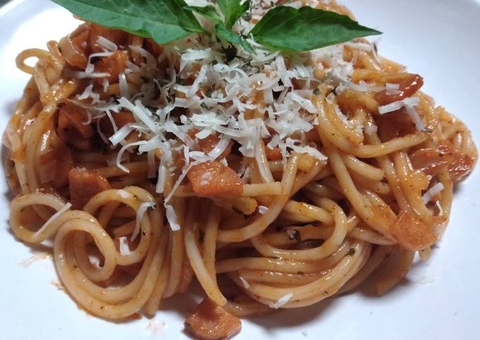 Anti Ribet, Memasak Spaghetty dengan Saus Barbeque Pedass Menu Enak Dan Mudah Dibuat