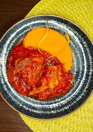 Marengói csirke narancsos édesburgonyapürével recept fotója