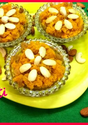 A picture of Kachi Haldi Ka Halwa.
