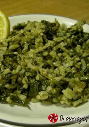 A picture of Spinach with rice (spanakorizo).