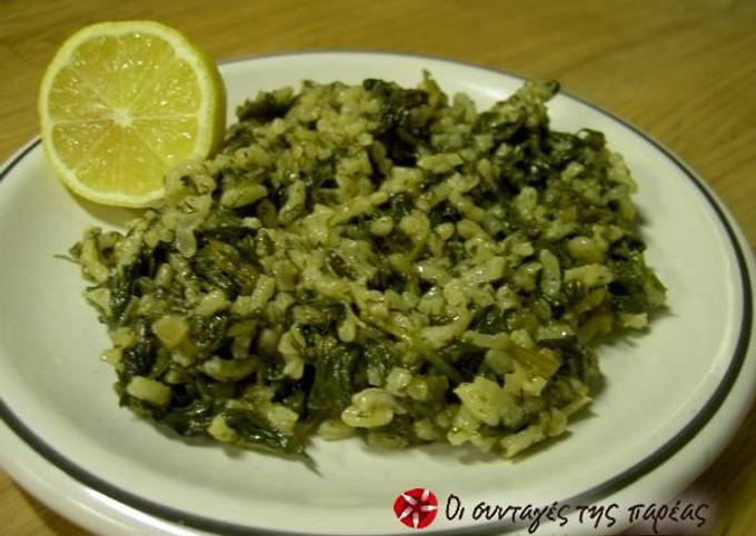 Spinach with rice (spanakorizo)
