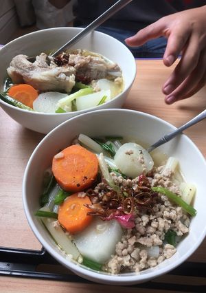 Hình của món Nui nấu xương.