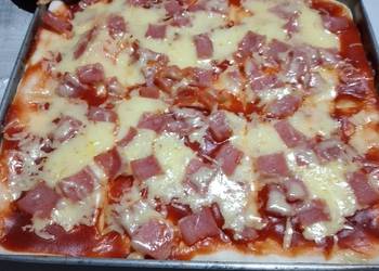 Easiest Way to Make Appetizing No Yeast Ham and Cheese Pizza