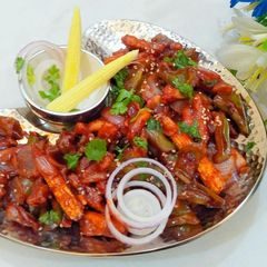 A picture of Honey chilli Babycorns.