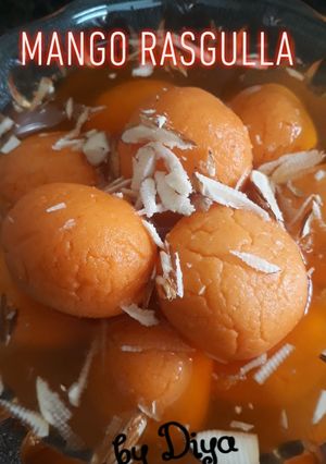 A picture of Mango Rasgulla.