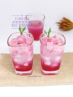 Foto resep Es Sirup Jelly Kulit Buah Naga