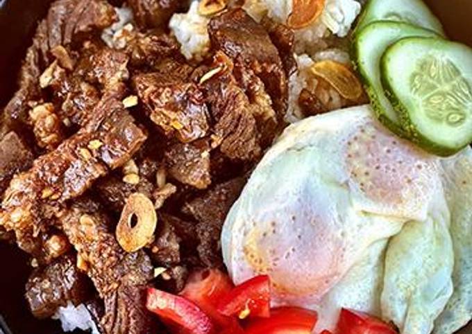 Recipe of Quick Filipino Wagyu Beef Tapa with Garlic Fried Rice