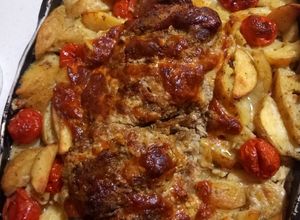 O poză a rețetei Mușchiuleț de porc umput cu cașcaval și unt.