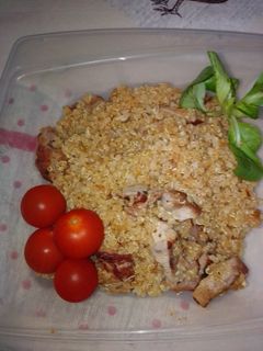 Una foto de Quinoa con pavo y jengibre al toque de limón y soja