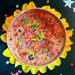 A picture of Vegan cinnamon chocolate rice pudding.
