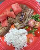 Country-Style Chops With Quick-Pickled Watermelon