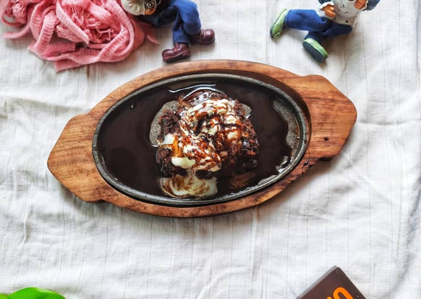 Homemade Sizzler Biscuit Brownie with ice cream