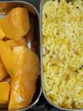 Day 1 yellow day. Moongdhall Rice and mango