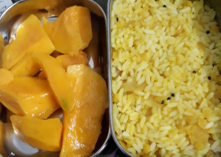 Day 1 yellow day. Moongdhall Rice and mango