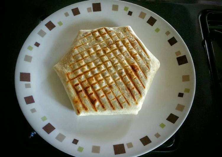 Homemade Steak Crunchwrap Grilled in a Panini Press