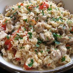 A picture of Chicken, Garlic & Tomato Takikomigohan.