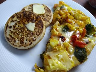 Steamed Fritatta with Crumpets
