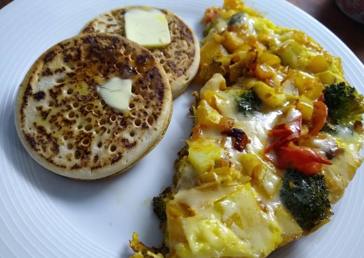 Recipe of Super Quick Steamed Fritatta with Crumpets